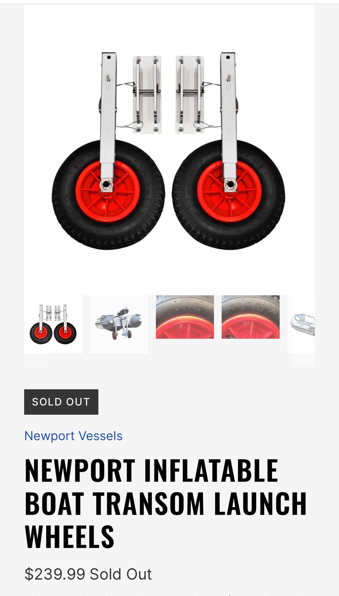 Newport Vessels Inflatable Boat Transom Launch Wheels