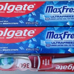 (2) Colgate Maxfresh Toothpaste & Medium Toothbrush
