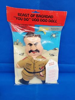 Beast of Baghdad Saddam Hussein voodoo doll VINTAGE 1990 LAID BACK INC. NEW IN THE PACKAGING FACTORY SEALED. 📌 Pins not included.
