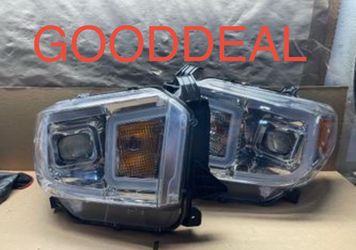 Oh208 Fit 14-21 Toyota Tundra Led Bar Projector Headlight Pair lamp light