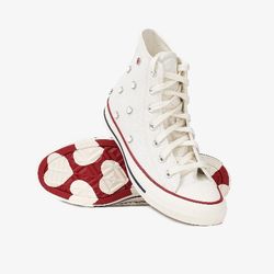 Converse All Star Heart Studded Off White Hi Tops Brand New Sizes 6-9.5