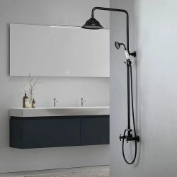 Chester Rainfall Showerhead with Handheld Shower Exposed Shower System Antique Black