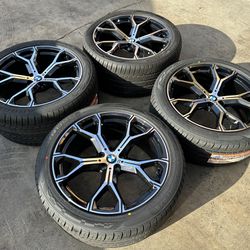 21” Rims Black Machine With Tires Brand New Fit BMW X5 X6 