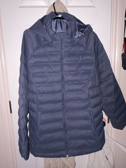 Navy Blue Puffer Jacket with Hood
