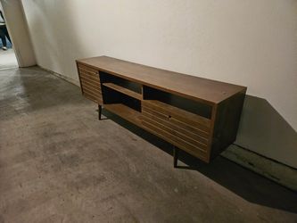 Modern TV Stand, Dark Wood