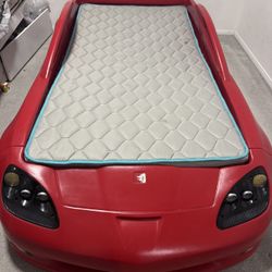 Red Corvette Twin Bed With Lights& Mattress  For ($90)