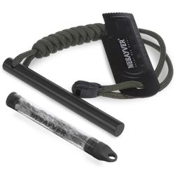 Fire Starter Flint Steel Striker Survival Kit Ferro Rod Camping Outdoor Tool