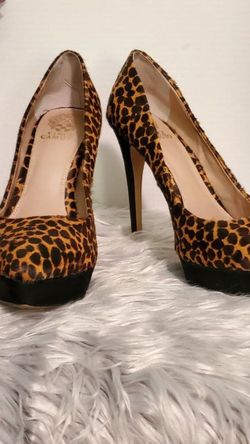 Vince Camuto Horse Hair/Suede Cheeta Print Platform Pumps Sz. 9.5