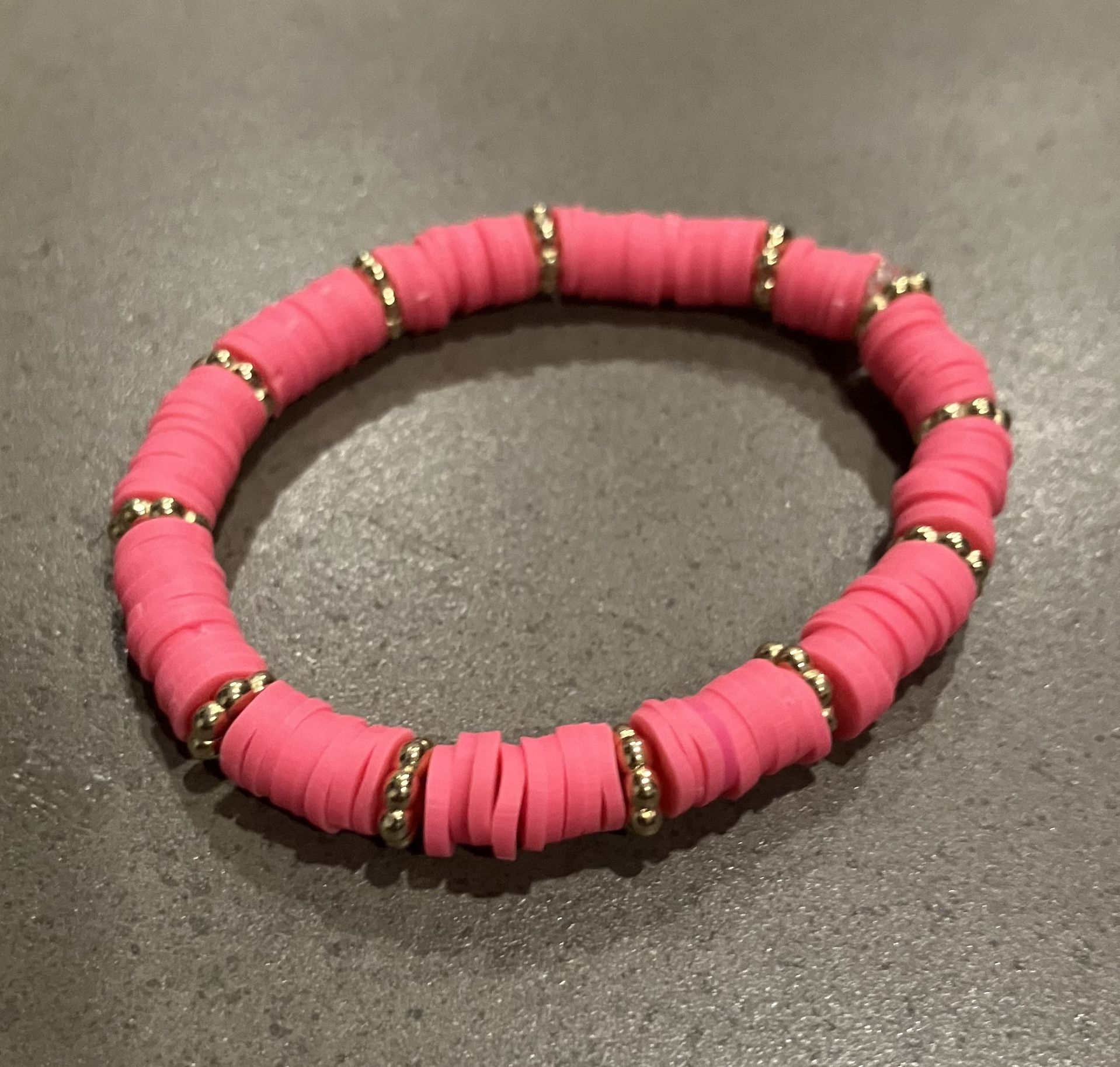 Hot Pink, Gold Donut Rings, Small- Medium
