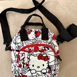 Hello Kitty Small Backpack Adjustable Crossbody Purse Bag NEW 6”