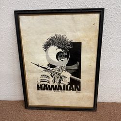 Hawaiian Koa Warrior Art Vintage Nick Black Illustration Signed