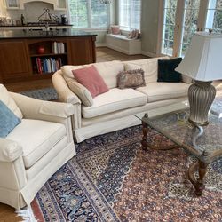 Upholstered Couch and Chair-Off White