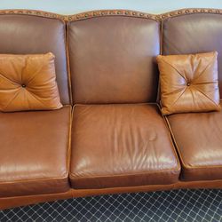 Dark Brown/Orange Sofa