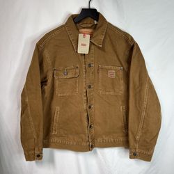 Levi’s Relaxed Fit Sunrise Trucker Jacket Mens Medium Brown Retro Vintage NWT