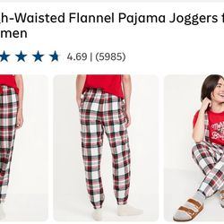 High-Waisted Flannel Pajama Joggers for Women Size 3x, 4x New