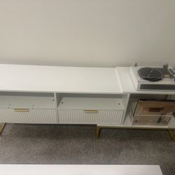 White & Gold TV Stand 