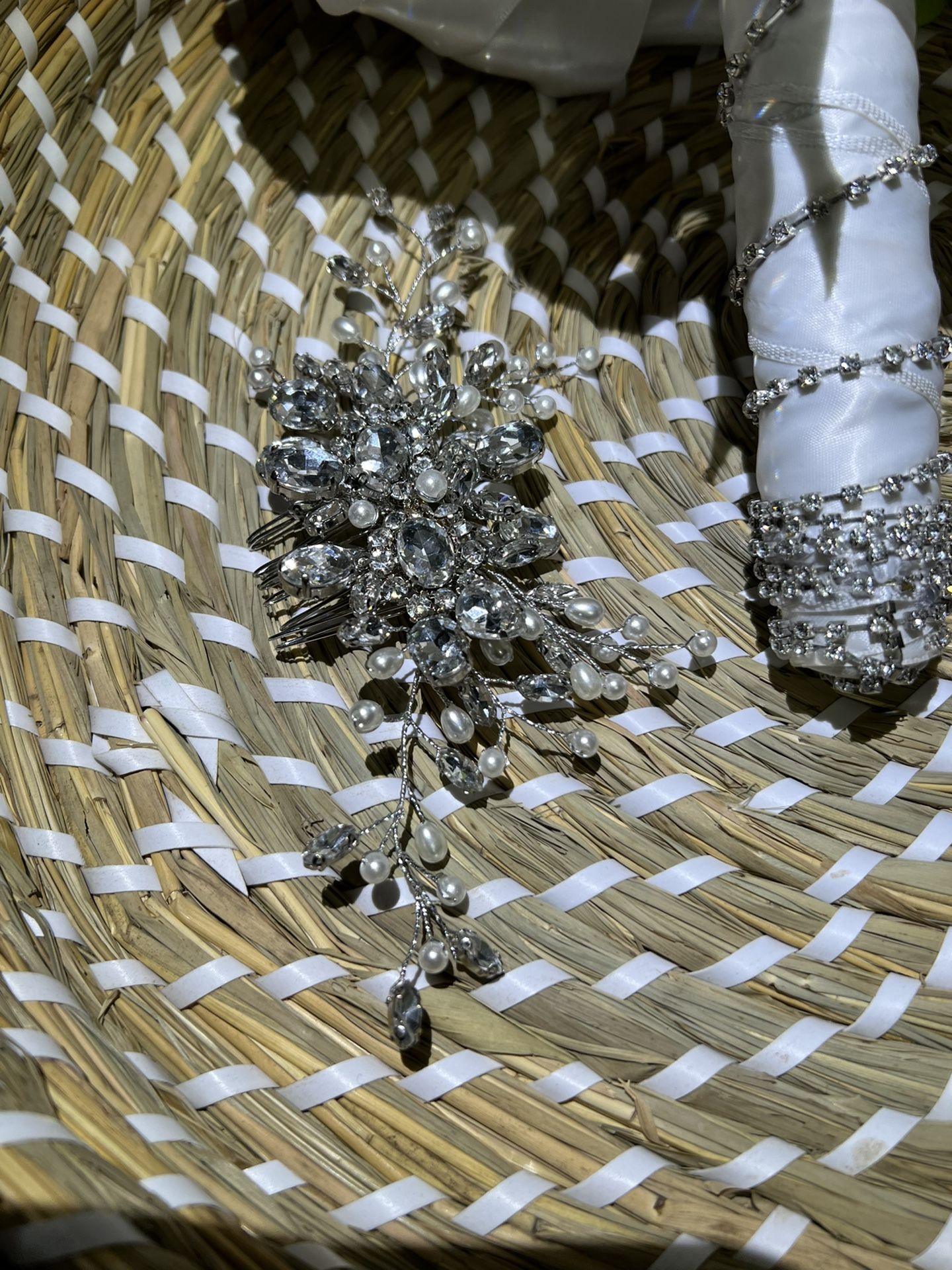 Bridal wedding accessories with crystals