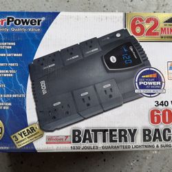 New CyberPower CP600AVR 600VA 340W 62 Minutes UPS SURGE PROTECTOR