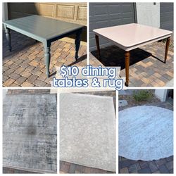 $10 dining tables & area rugs! Pick up from Inspirada - delivery available