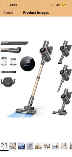 N12S Cordless Vacuum Cleaner, 30KPa Powerful Vacuum with 60 Mins Runtime, Self-Standing, LED Display, Rechargeable Lightweight Handheld Vacuum Cleaner