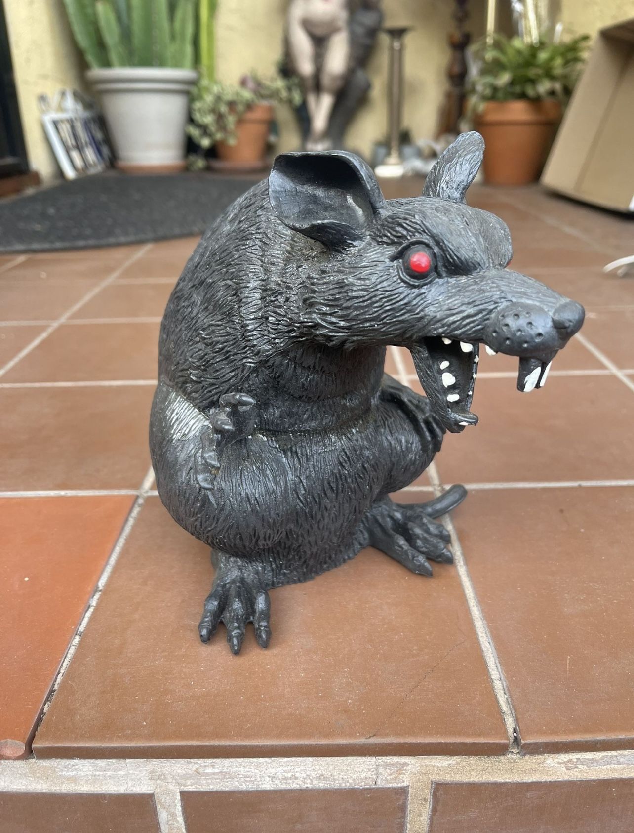 Halloween Giant Black Rat Decoration Prop Scary Horror Haunted House Terrifying