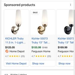 Kichler Truby 1-Light Wall Sconce (Model 55073). 