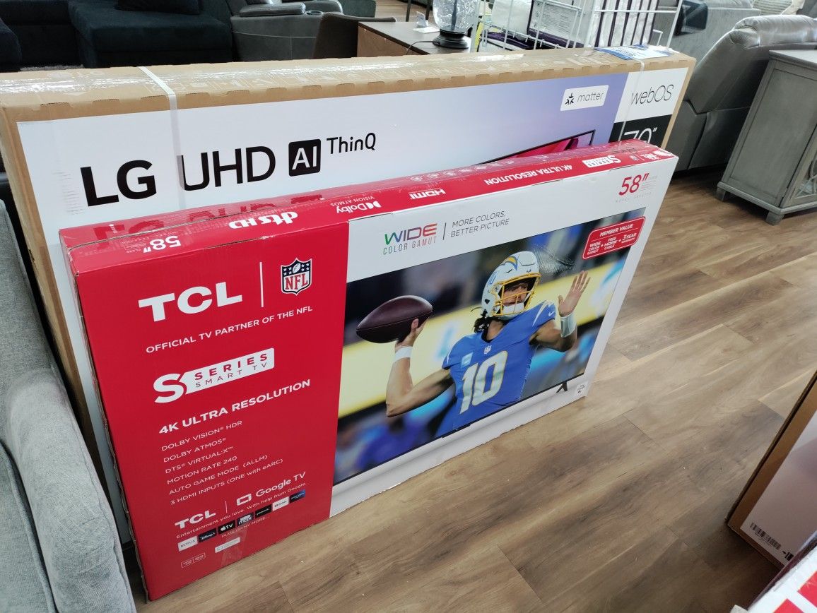 Brand New With Warranty 58" TCL Smart TV 4K