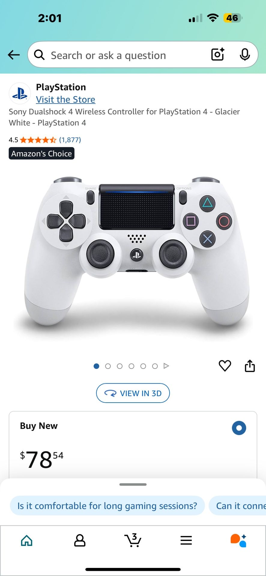PS4 Glacier White DualShock Controller
