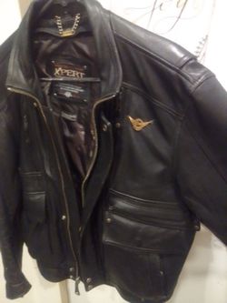 Xpert Black Leather Motorcycle Jacket