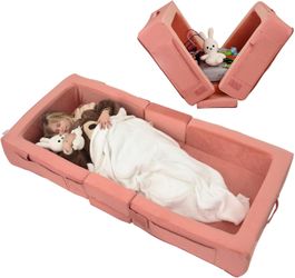 Kids Bed, Toddler Travel Bed, Folding Floor Cot for Travel, Portable Kids Bed for Sleeping