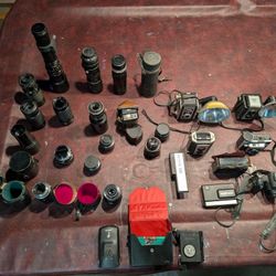 Lot Of Vintage Cameras & Lens