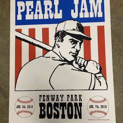Pearl Jam Boston Fenway Poster 