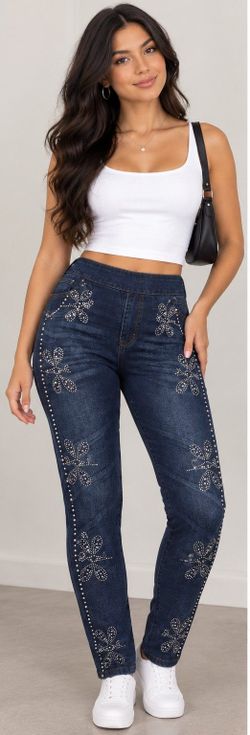 Butterfly rhinestones legging