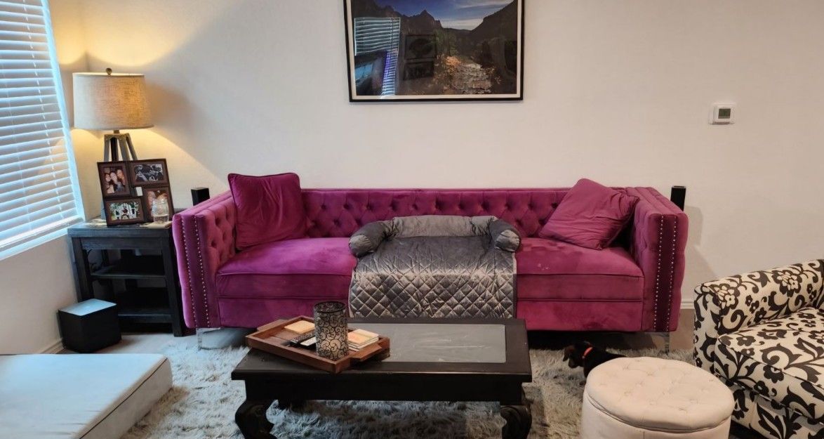 Violet Velvet Couch