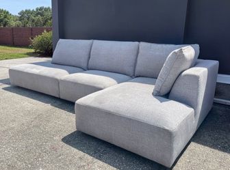 Modern Grey Large Sofa Chaise 🛋️Same Day Available 🚚 No CREDIT Needed💰
