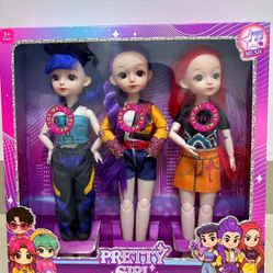 3 Pcs Set K-Pop Demon Hunter Cosplay Doll With Music Light-3D Eyes