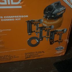 Compressor with nail gun combo brand new everything works