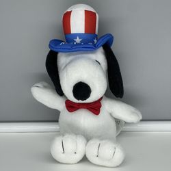 2011 Discontinued MetLife Peanuts Snoopy-USA Uncle Sam Plush 6”