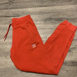 Adidas Sweatpants Mens Small  Red Tapered Ankle Pants Activewear Jogger #863