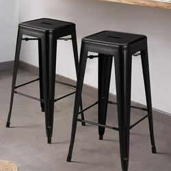 6 Metal Stools (black) / NEW in box