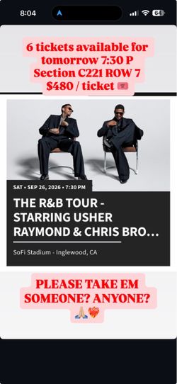 Chris brown usher tickets