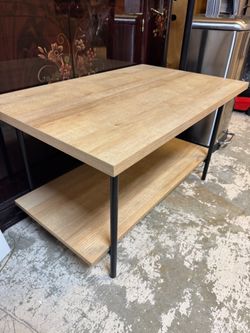 Industrial Coffee Table with Lower Shelf