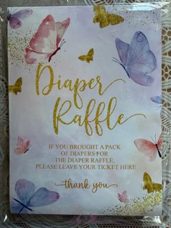 Baby Shower Diaper Raffle Cards