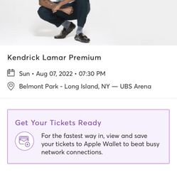 Kendrick Lamar Tickets USB  Arena Suite Section USB 9Row B