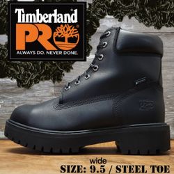 New TIMBERLAND PRO Direct Attach 6" Steel Toe Waterproof Work Boots Botas Size: 9.5 wide