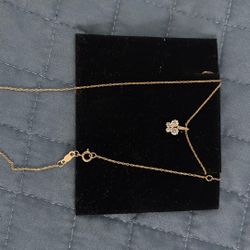 14k Gold Kids Necklace With Zirconium Jems 
