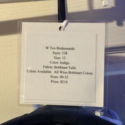 W Too Bridesmaid Dress Style 538