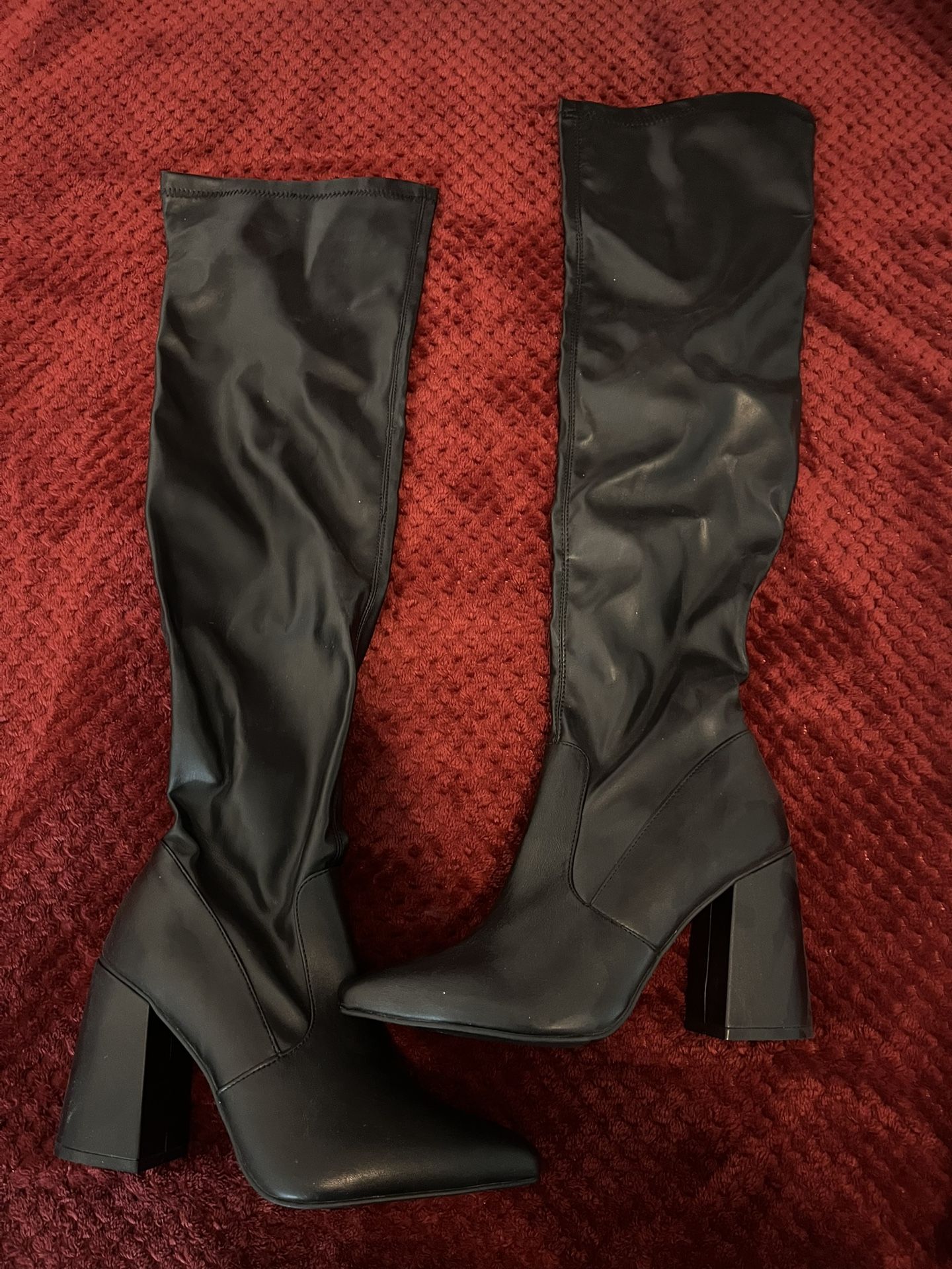 Black Thigh High Boots Size 8