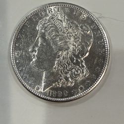 1890 S Silver Morgan Dollar In Uncirculated Condition Rare Coin Hi Grade