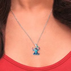 Disney Stitch Fine Silver Plated Necklace With Trinket Jewelry Dish - Gift